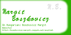 margit boszkovicz business card